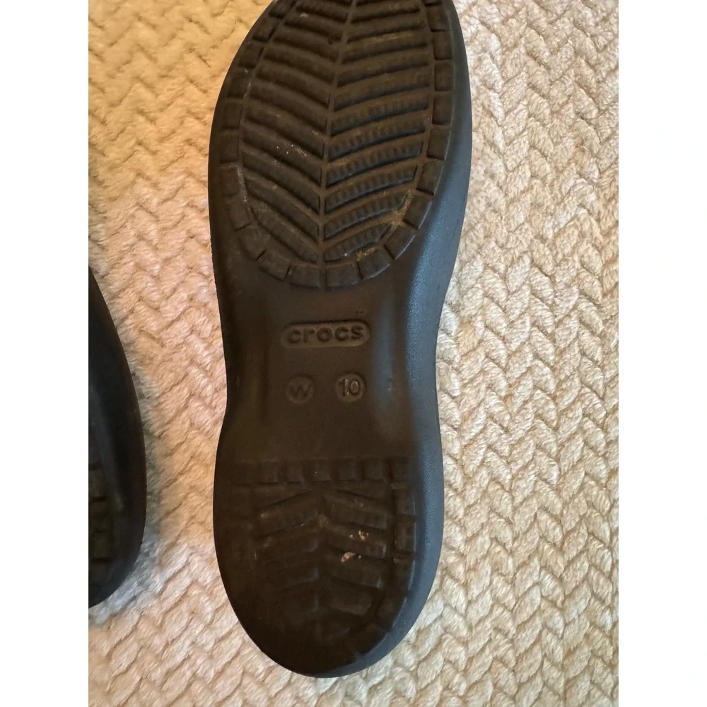 Crocs Kadee Black Ballet Flats Womens Size 10 Comfort Slip On Shoes 11215